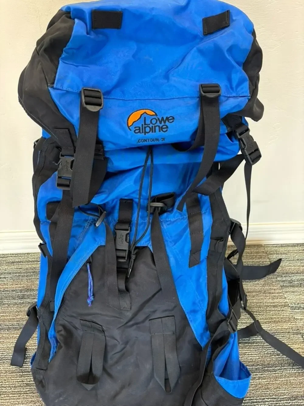 Lowe Alpine Backpack Contour IV Blue Classic 90Lx15 Hiking Frame Camping Pack